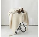 BTTO Kuscheldecke Gestrickt Beige mit Quasten Bild 1