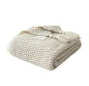 BTTO Kuscheldecke Gestrickt Beige mit Quasten Bild 2