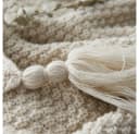 BTTO Kuscheldecke Gestrickt Beige mit Quasten Bild 4