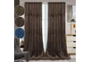 BTTO V&G Blickdicht Vorhang Samt Velvet Kräuselband (2 St) Toffee Braun Bild 2