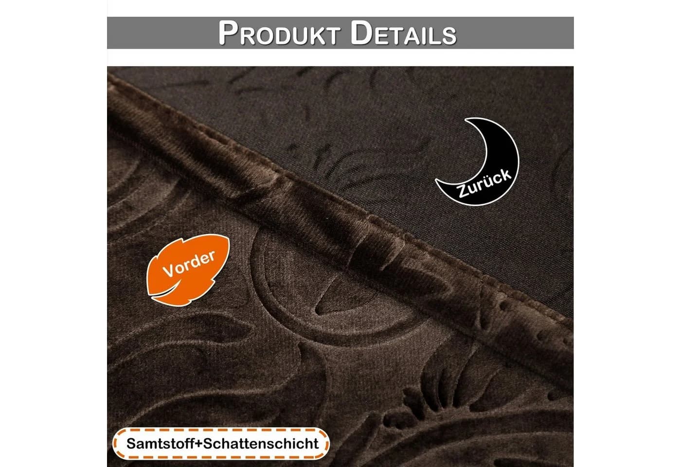 BTTO V&G Blickdicht Vorhang Samt Velvet Kräuselband (2 St) Toffee Braun - Bild 5