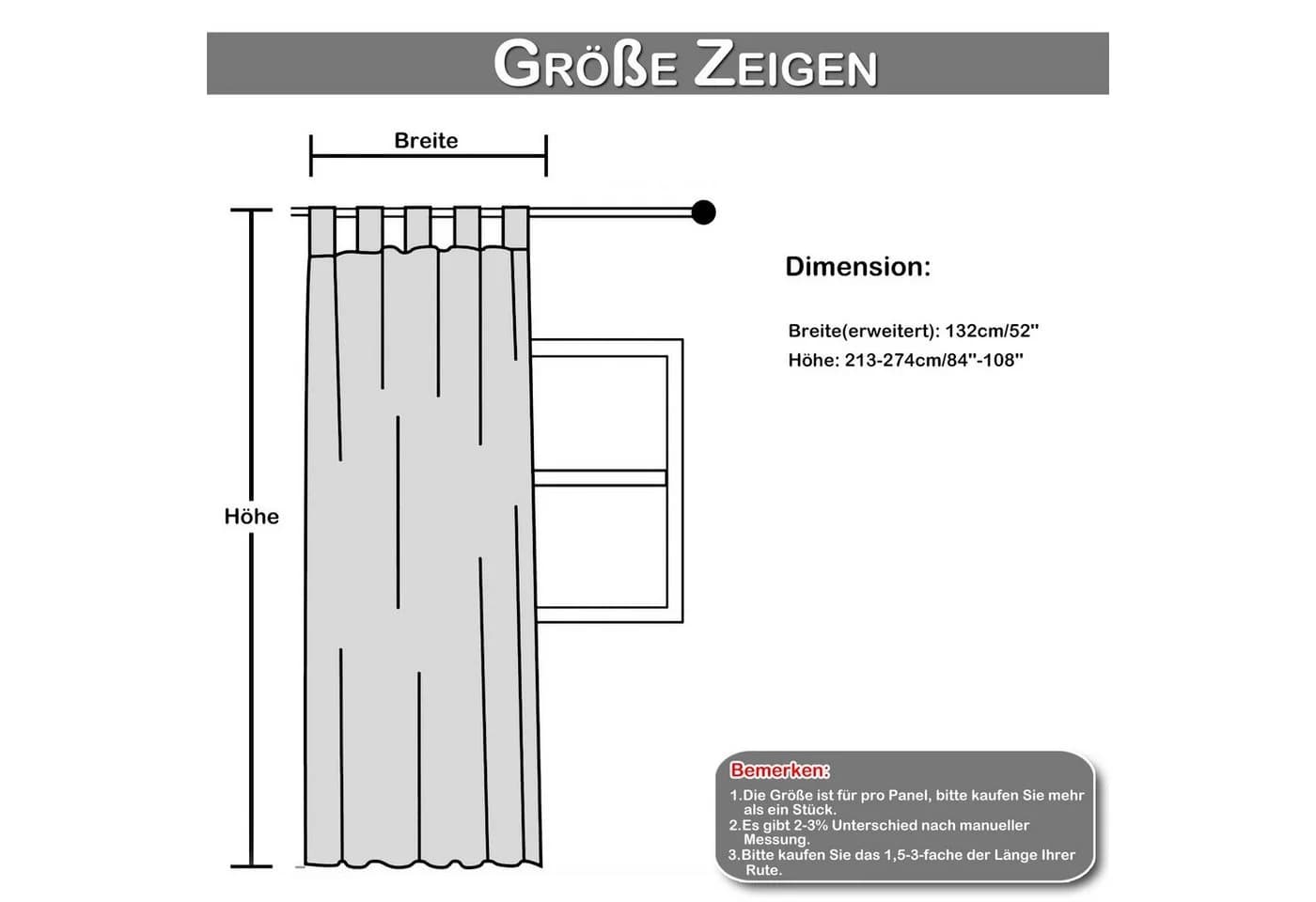 BTTO V&G Vorhang Outdoor Wetterfest Verdunkelungsvorhang Schlaufengardine Beige - Bild 4
