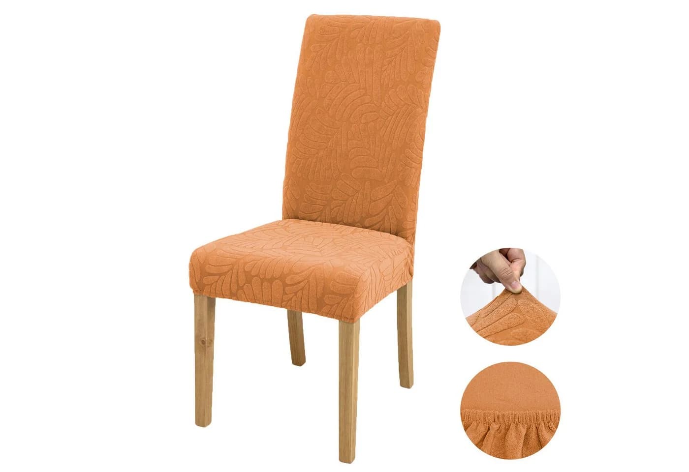 BTTO Stuhlbezug Orange Blatt-Jacquard Stretch - Bild 2