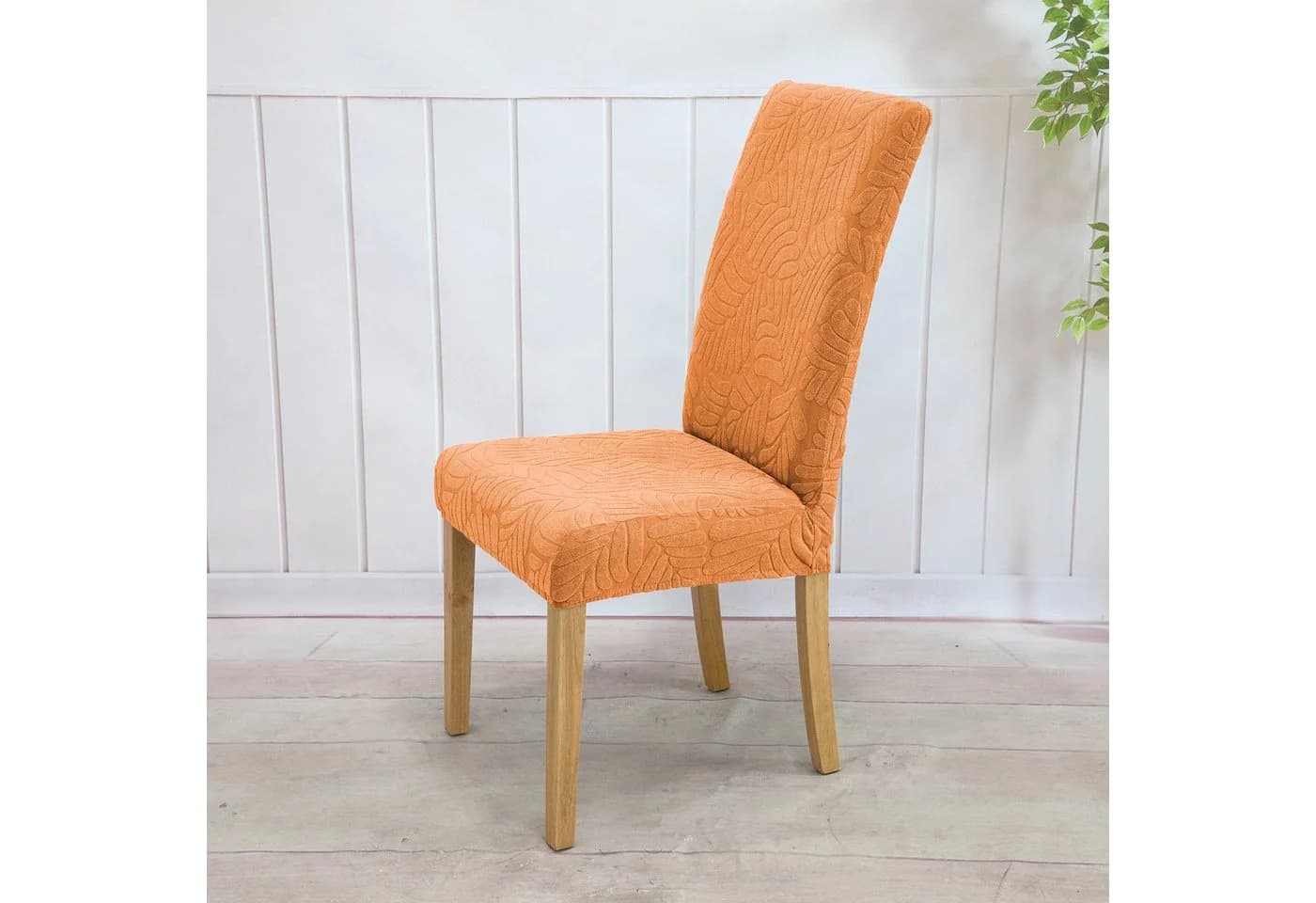 BTTO Stuhlbezug Orange Blatt-Jacquard Stretch - Bild 4