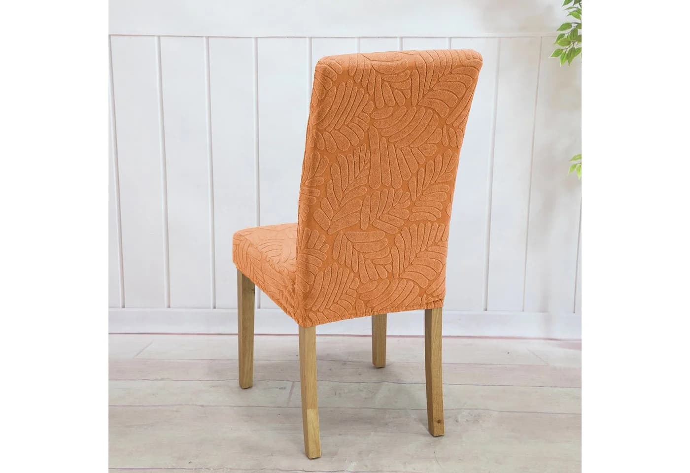 BTTO Stuhlbezug Orange Blatt-Jacquard Stretch - Bild 5