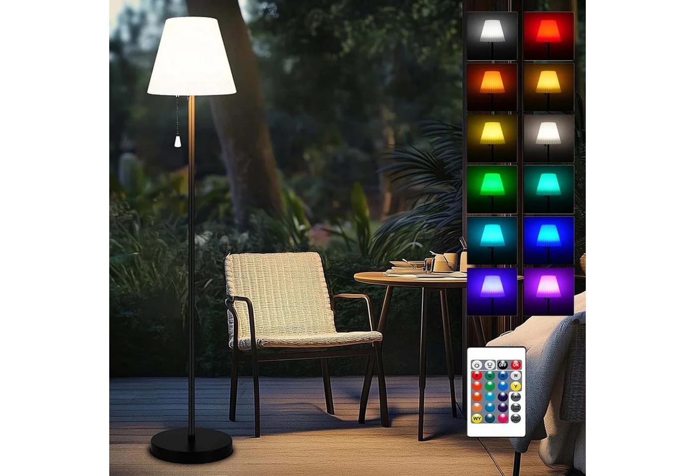 MUPOO LED Außen-Stehlampe Solar RGB mit Fernbedienung - Bild 2