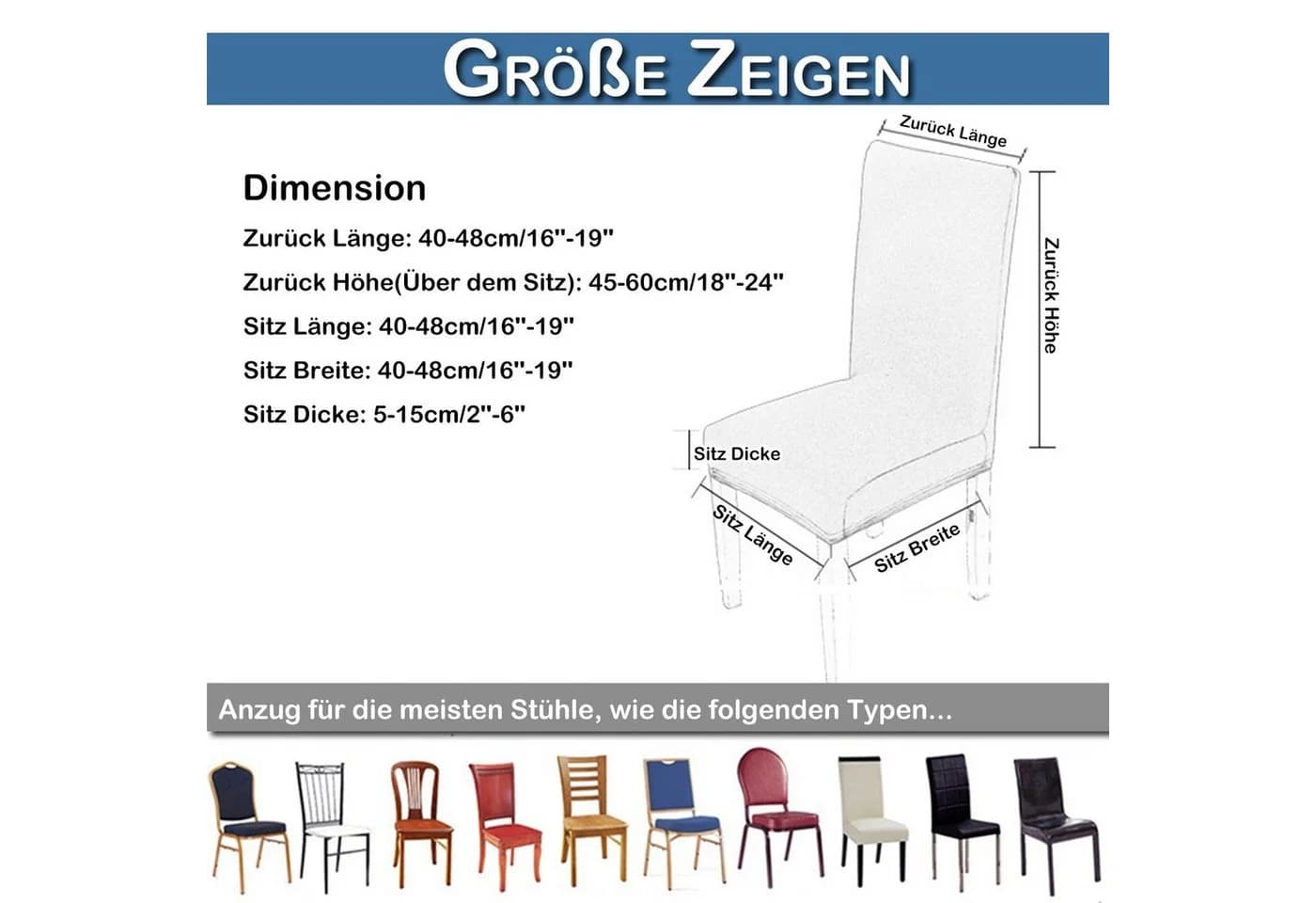 Qelus Stuhlhusse PU Leder Braun 4-teilig Wasserdicht Stretch