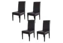 Qelus Stuhlhusse PU Leder Braun 4-teilig Wasserdicht Stretch Bild 2
