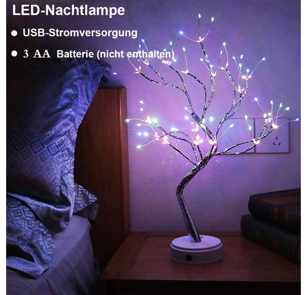 MUPOO LED Baum Künstlicher Bonsai Tischleuchte Dekolicht USB/Batterie - Bild 4