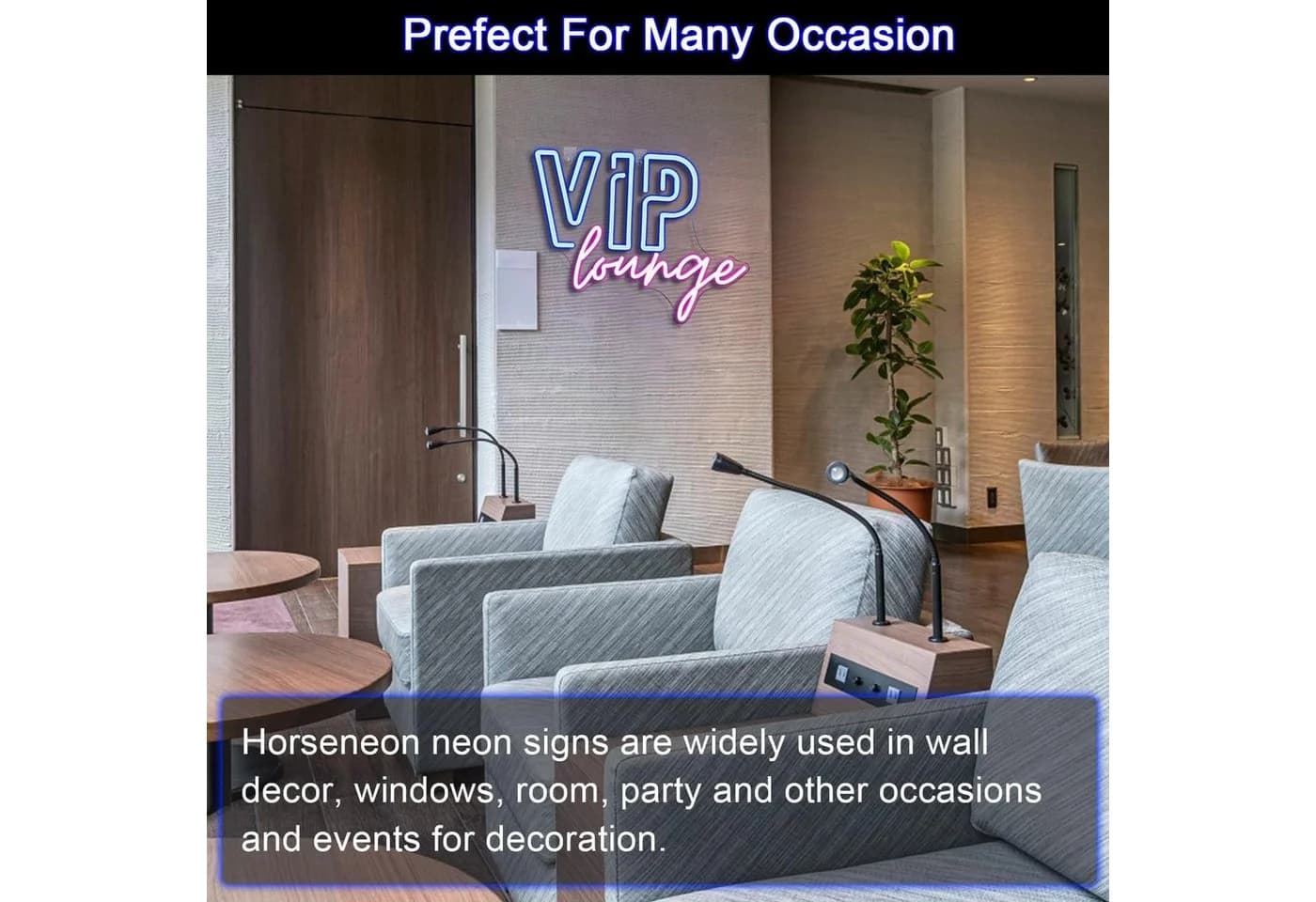 MUPOO LED Neonschild VIP Lounge Dekofigur Wanddeko - Bild 3