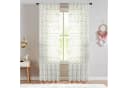 BTTO V&G Voile Gardine 2er Set Grün Blattstickerei Transparent Bild 4