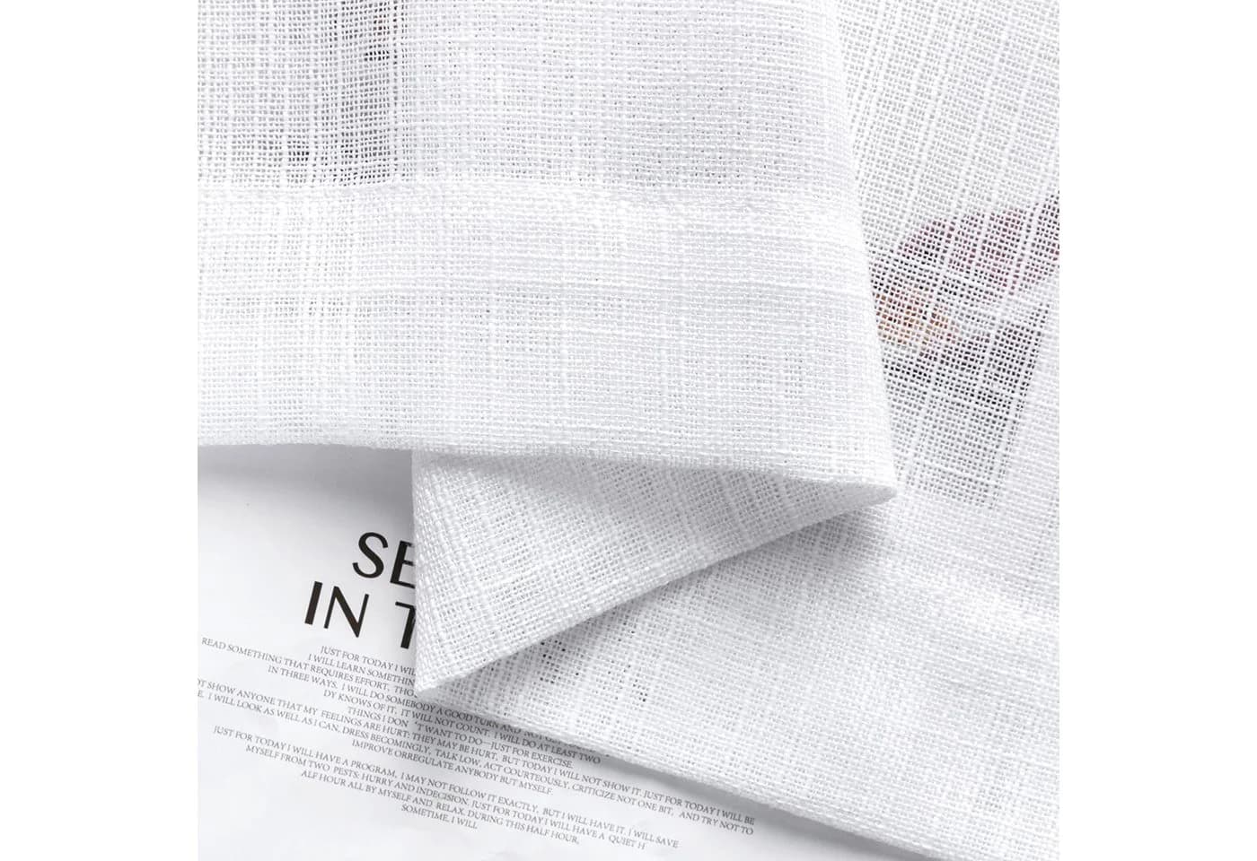Jibenhome Scheibengardine Transparent Weiß 2 Stück Leinen-Look - Bild 5