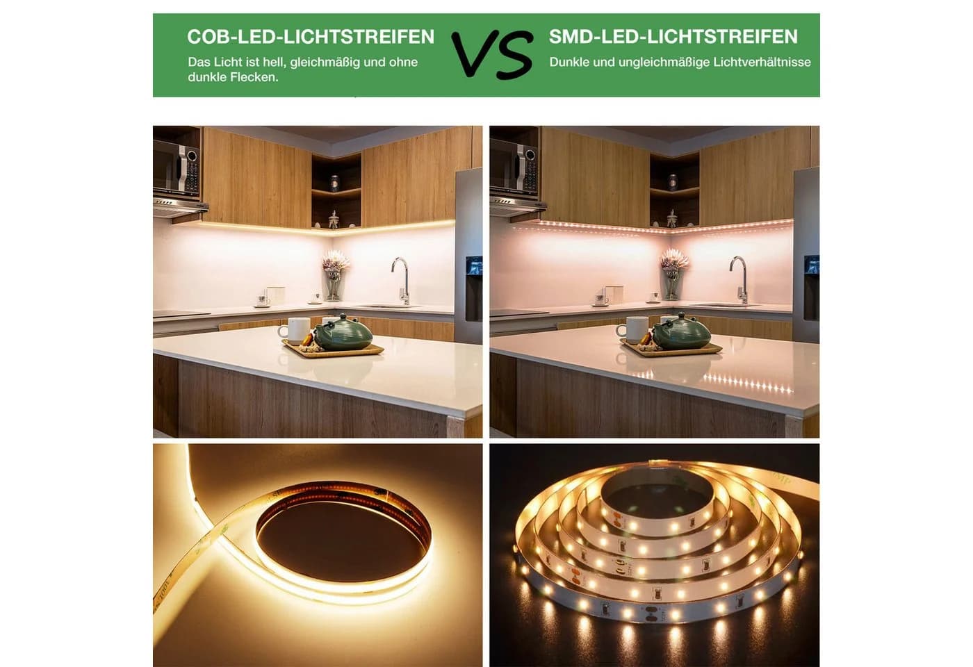 Qualra LED Stripe 5M COB Dimmbar 3000-6000K mit Fernbedienung - Bild 5