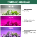 Laybasic Pflanzenlampe LED Vollspektrum 72 LED mit Timer und Dimmfunktion Weiß Bild 1