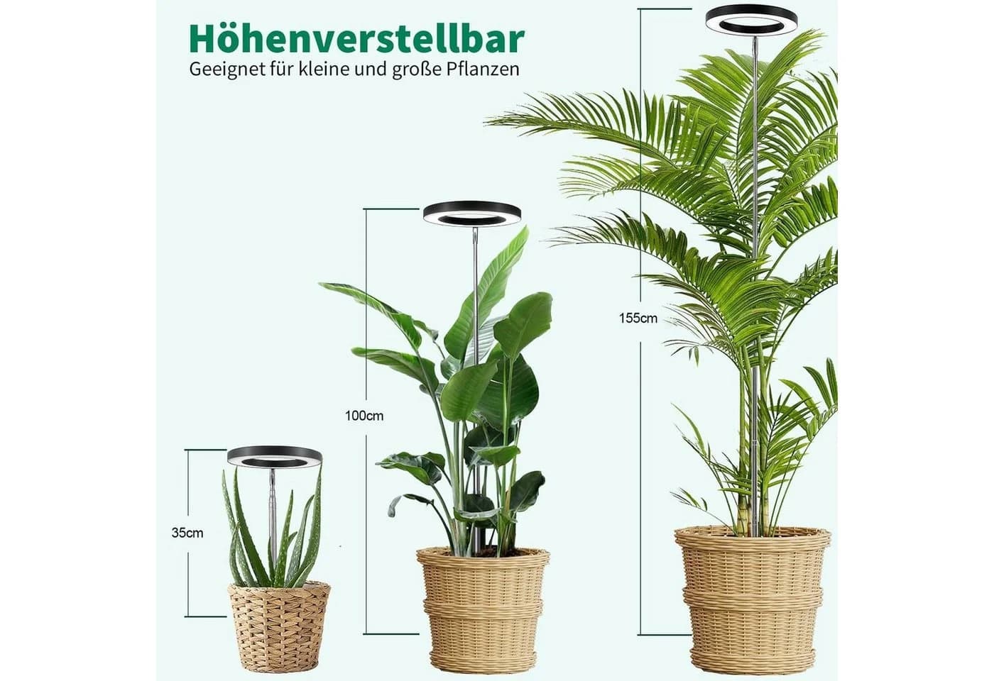 Laybasic Pflanzenlampe LED Vollspektrum 72 LEDs Schwarz mit Timer - Bild 3
