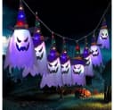 Merry 2024 Halloween LED Lichterkette Geister Hexenhut Bunt Bild 5