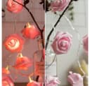 MUPOO LED-Lichterkette mit Kunstblumen-Rosen, 3m, 20 LEDs, Warmweiß Bild 1