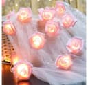 MUPOO LED-Lichterkette mit Kunstblumen-Rosen, 3m, 20 LEDs, Warmweiß Bild 3