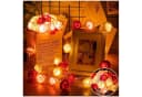 MUPOO LED-Lichterkette mit 20 Kunstblumen-Rosen, 3m, Warmweiß, Rosa/Rot/Weiß Bild 2