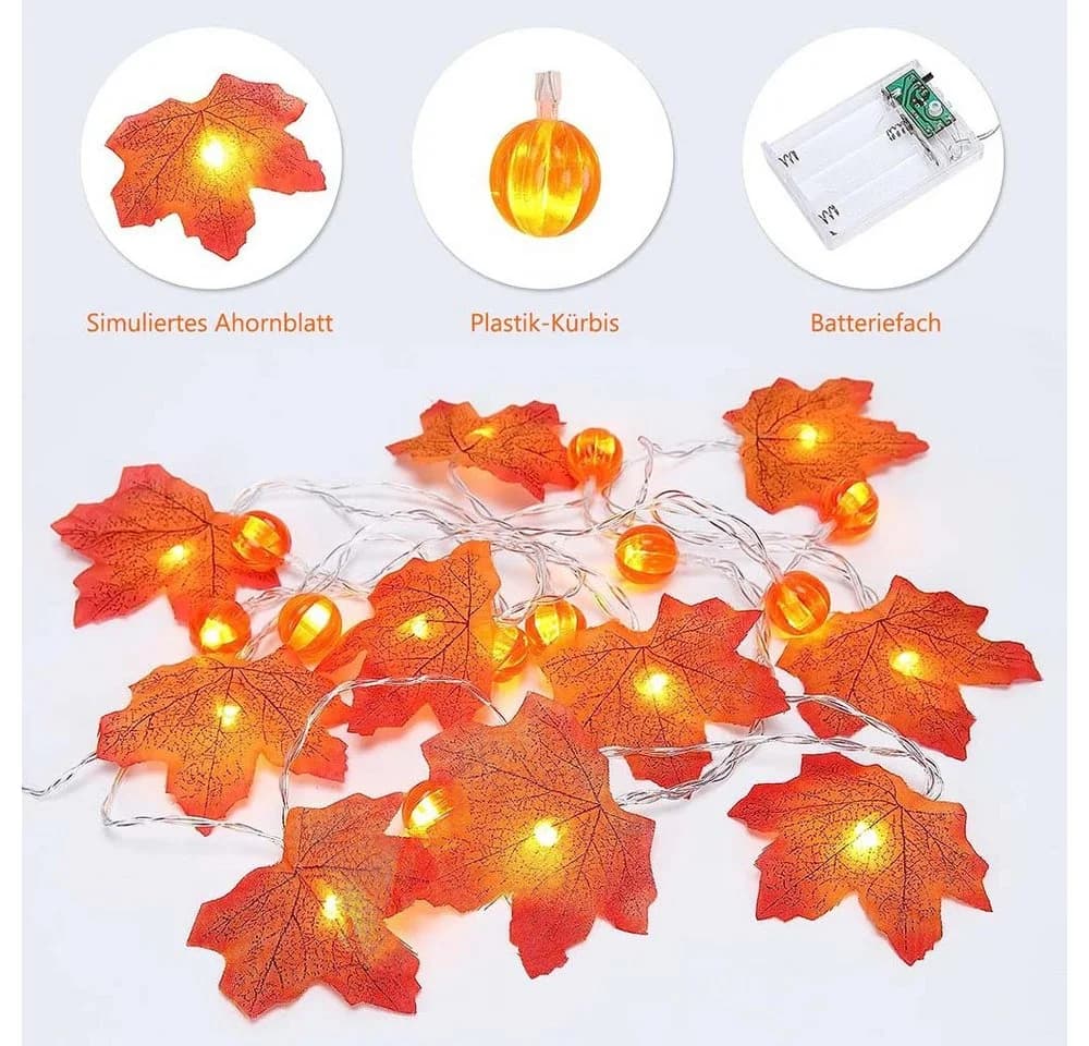 MUPOO LED-Lichterkette Halloween Deko Warmweiß
