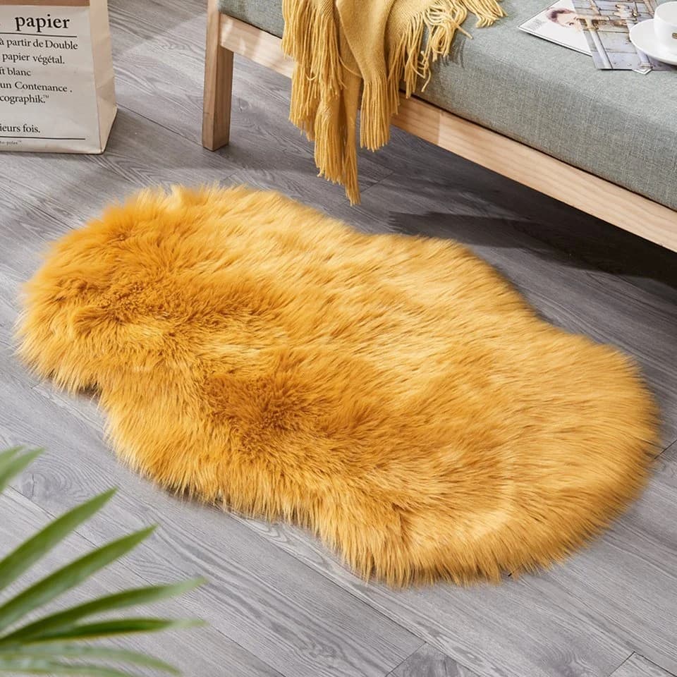 BTTO TEPP Hochflor-Teppich Kamel Kunstfell Wolkenform - Bild 2