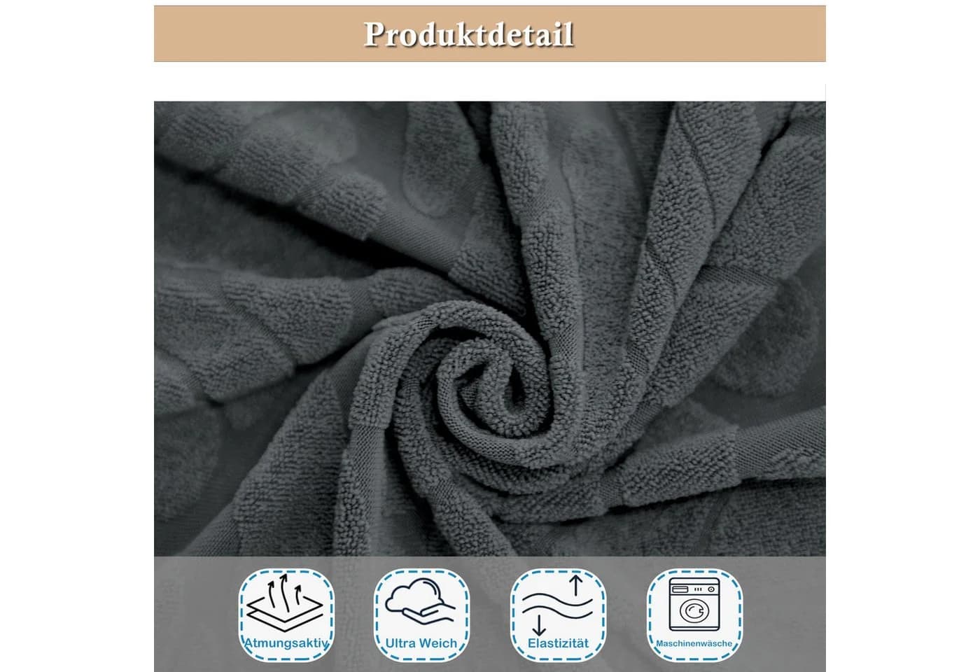 Qelus Jacquard Sofahusse Grau Rutschfest Stretch Kissenbezug - Bild 5