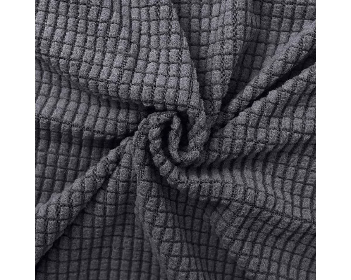 Qelus Stuhlbezug Jacquard Stretch Dunkelgrau Armlehnenlos - Bild 4
