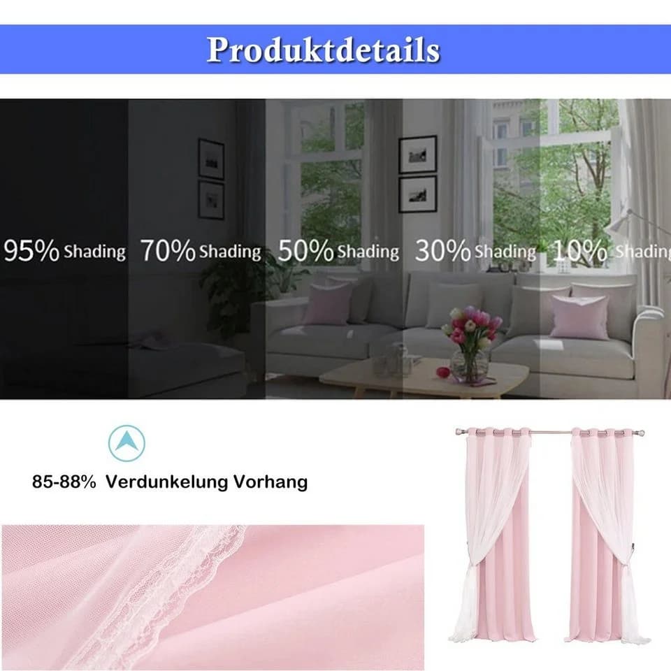 Verdunkelungsvorhang aus Polyesterfaser und Tüll