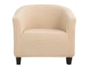 Qelus Stretch-Stuhlbezug Jacquard Beige Wannenstuhl Schonbezug Bild 1