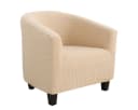 Qelus Stretch-Stuhlbezug Jacquard Beige Wannenstuhl Schonbezug Bild 2