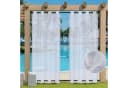 Qelus Outdoor Gardine Wetterfest Voile Transparent Weiß 2 St. für Terrasse Balkon Pavillon Bild 1