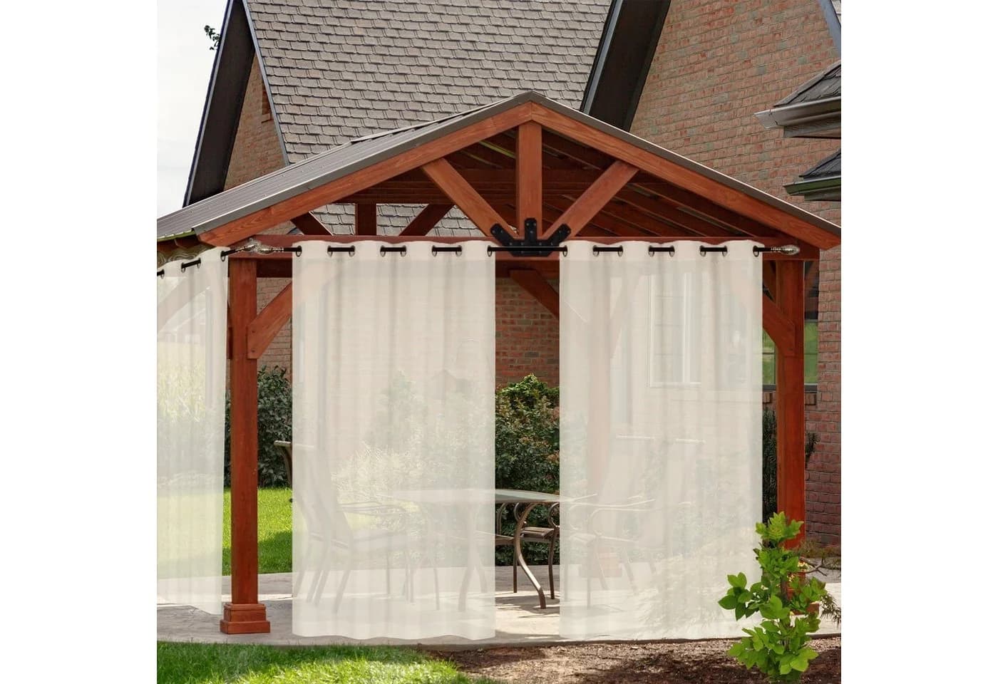 BTTO V&G Outdoorgardine Transparent mit Ösen - Bild 4