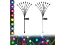 MUPOO Solar Gartenleuchte 2er Pack RGB Warmweiß LED Bild 2