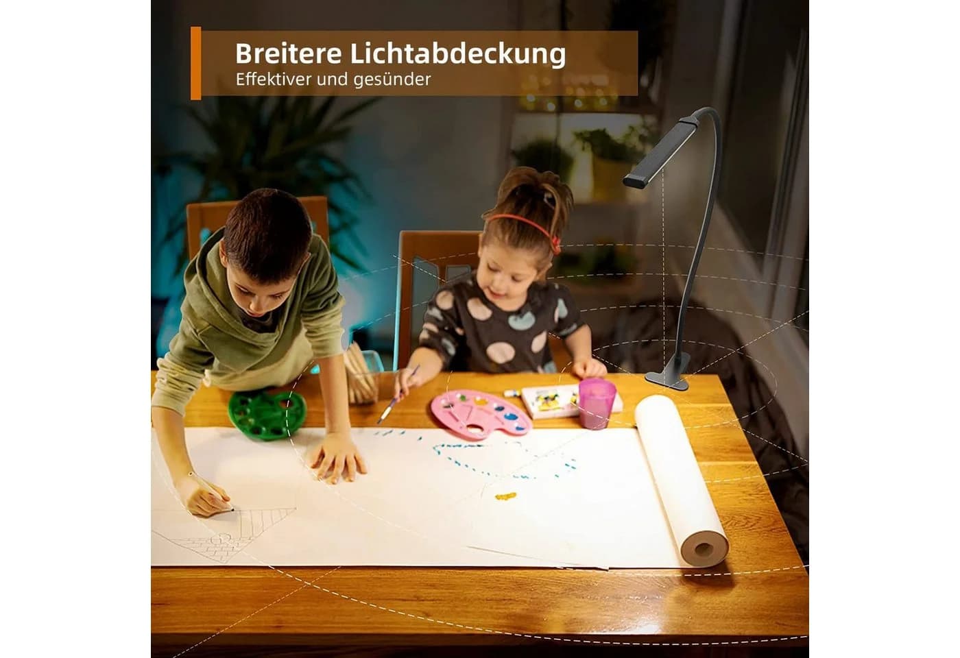 MUPOO LED Schreibtischlampe Klemmleuchte 3 Farbtemperaturen USB-Betrieben - Bild 4
