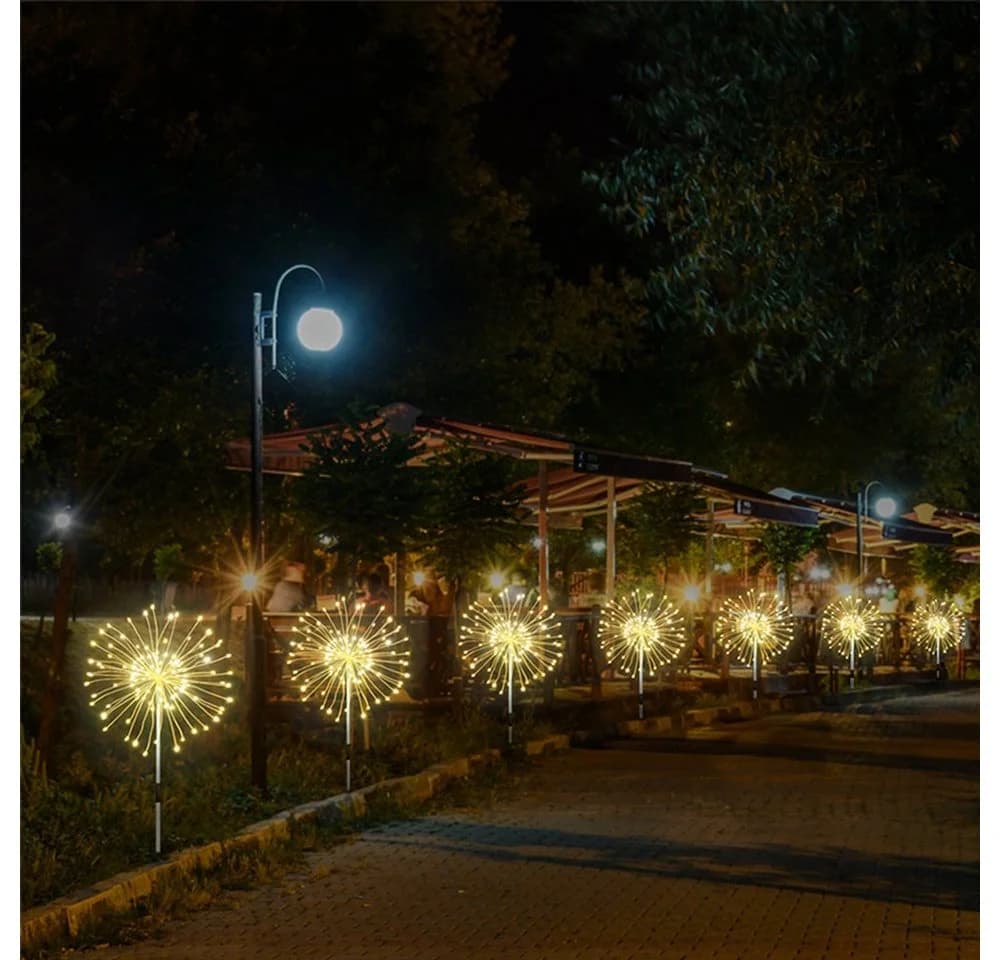 MUPOO LED Solarleuchte 4 Pack LED Dekolicht 480 LEDs Warmweiß/Multicolor - Bild 5