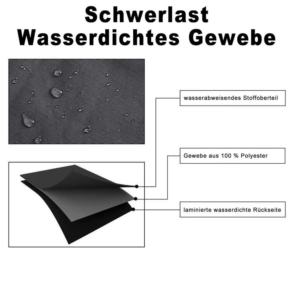 Qelus Schutzhülle für Gartenmöbel Schwarz Wasserdicht Winterfest mit Sandsäcken - Bild 4