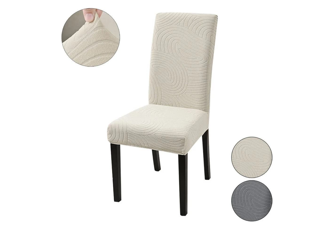 BTTO Stuhlhusse Universal Stretch Beige Jacquard