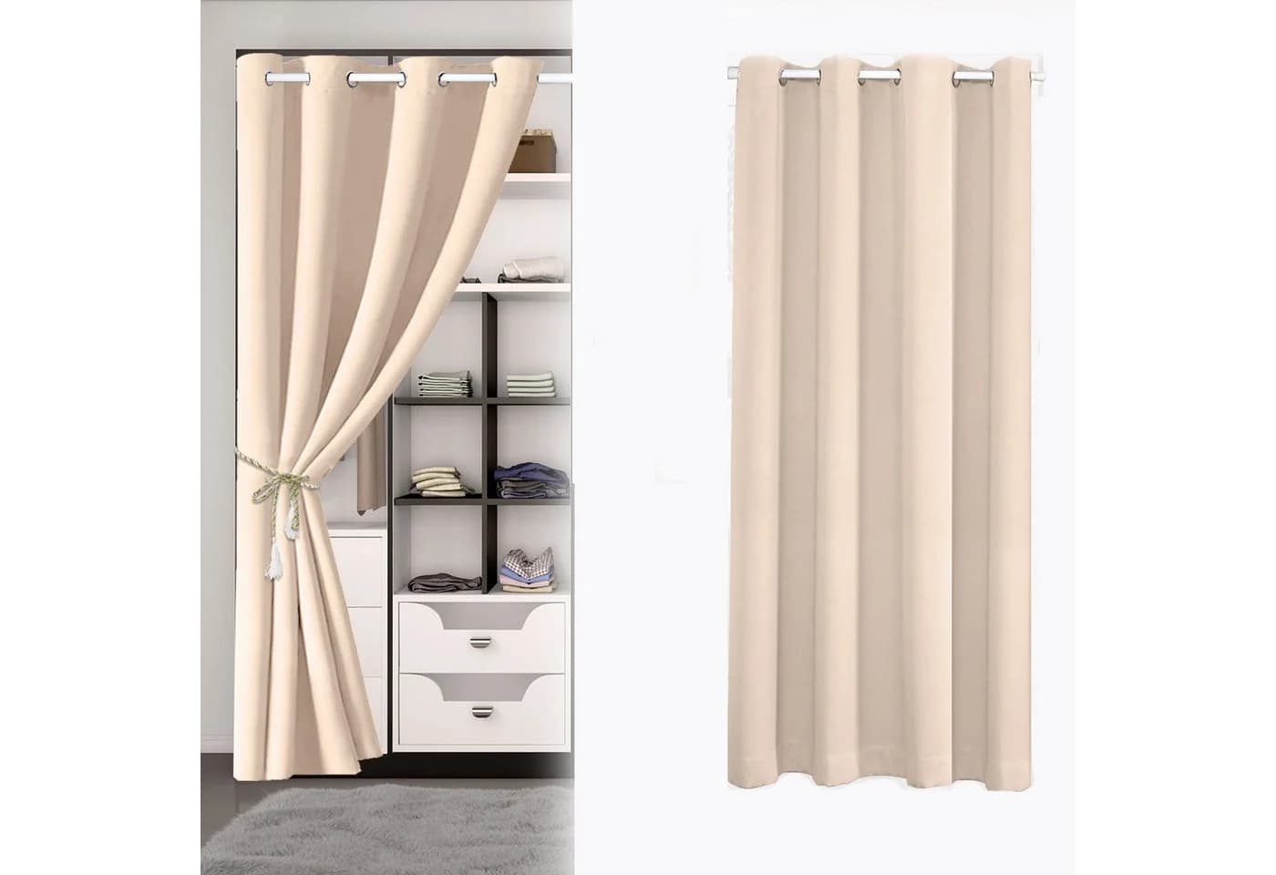 BTTO V&G Türvorhang Verdunkelung Beige Polyester Ösen - Bild 2
