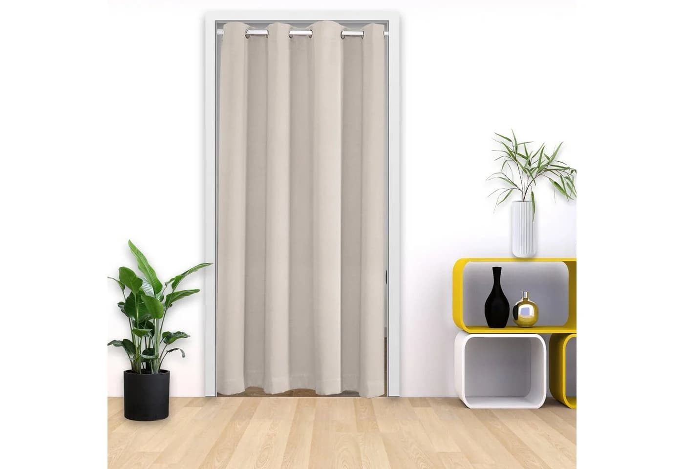 BTTO V&G Türvorhang Verdunkelung Beige Polyester Ösen - Bild 5