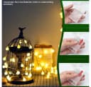 Qualra LED-Lichterkette Außen 20/40LED Kugel Batteriebetrieben Warmweiß Bunt Bild 3