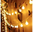 Qualra LED-Lichterkette Außen 20/40LED Kugel Batteriebetrieben Warmweiß Bunt Bild 5