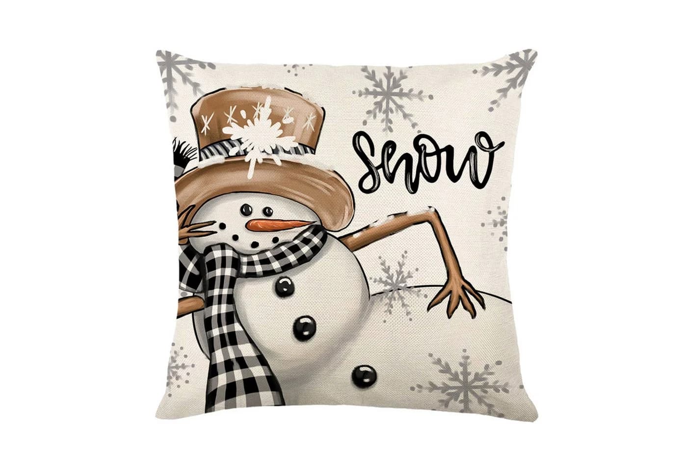 Qelus Kissenbezüge Weihnachten 4er Set 45x45cm Leinenmischung
