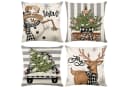 Qelus Kissenbezüge Weihnachten 4er Set 45x45cm Leinenmischung Bild 2