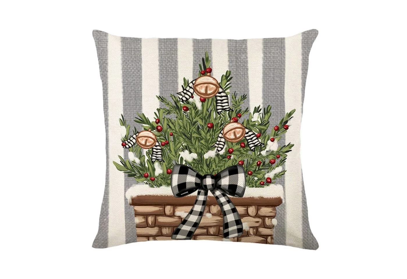 Qelus Kissenbezüge Weihnachten 4er Set 45x45cm Leinenmischung - Bild 3