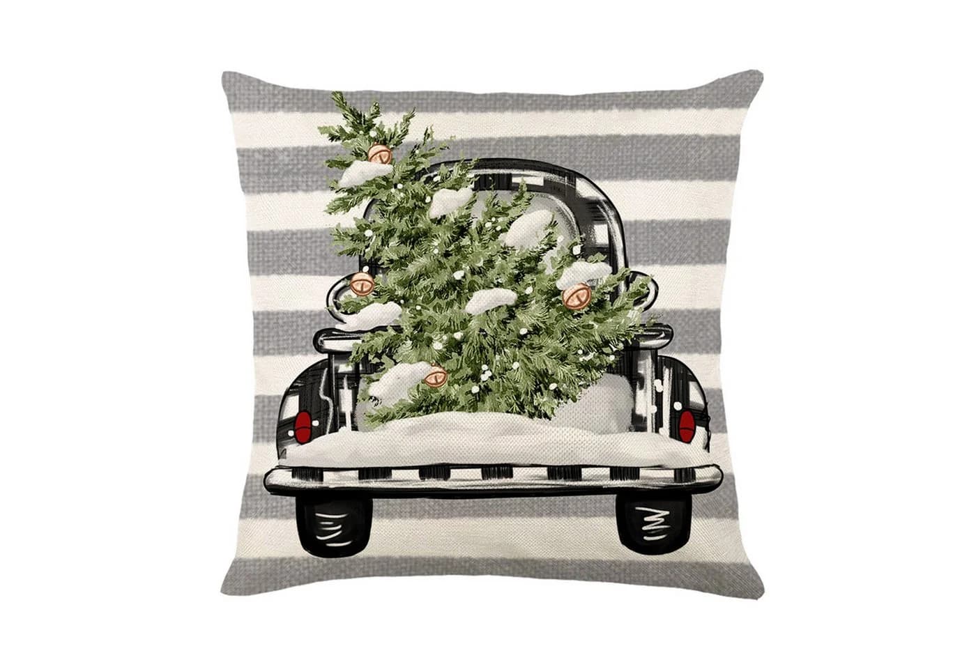 Qelus Kissenbezüge Weihnachten 4er Set 45x45cm Leinenmischung - Bild 4