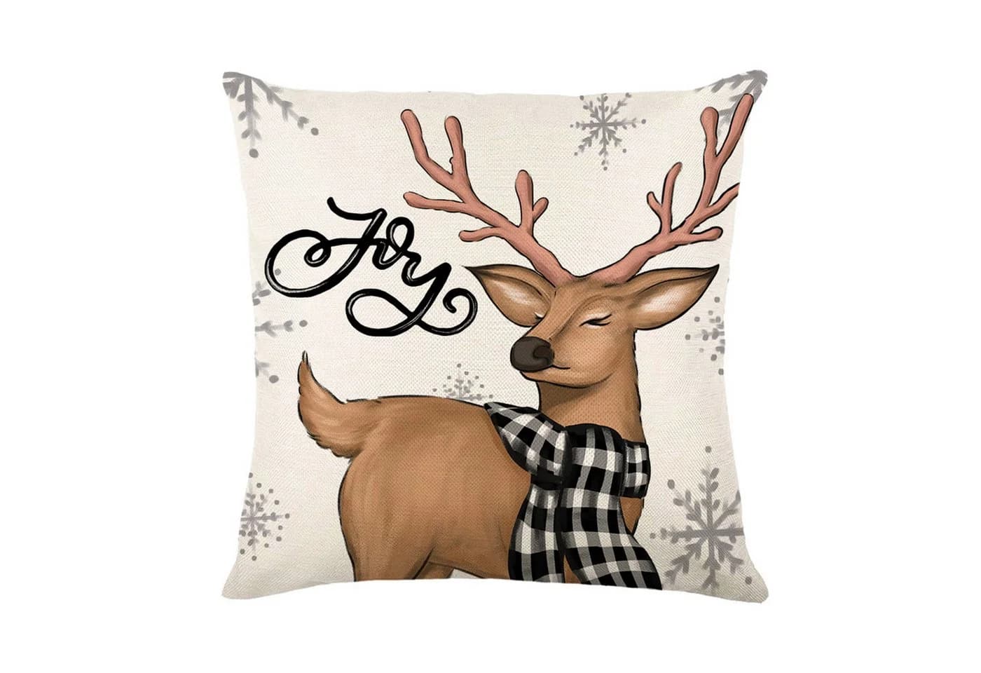 Qelus Kissenbezüge Weihnachten 4er Set 45x45cm Leinenmischung - Bild 5