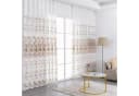 Qelus Gardine 2er Set Beige Bestickt Sheer Voile Vorhänge mit Ösen Bild 1