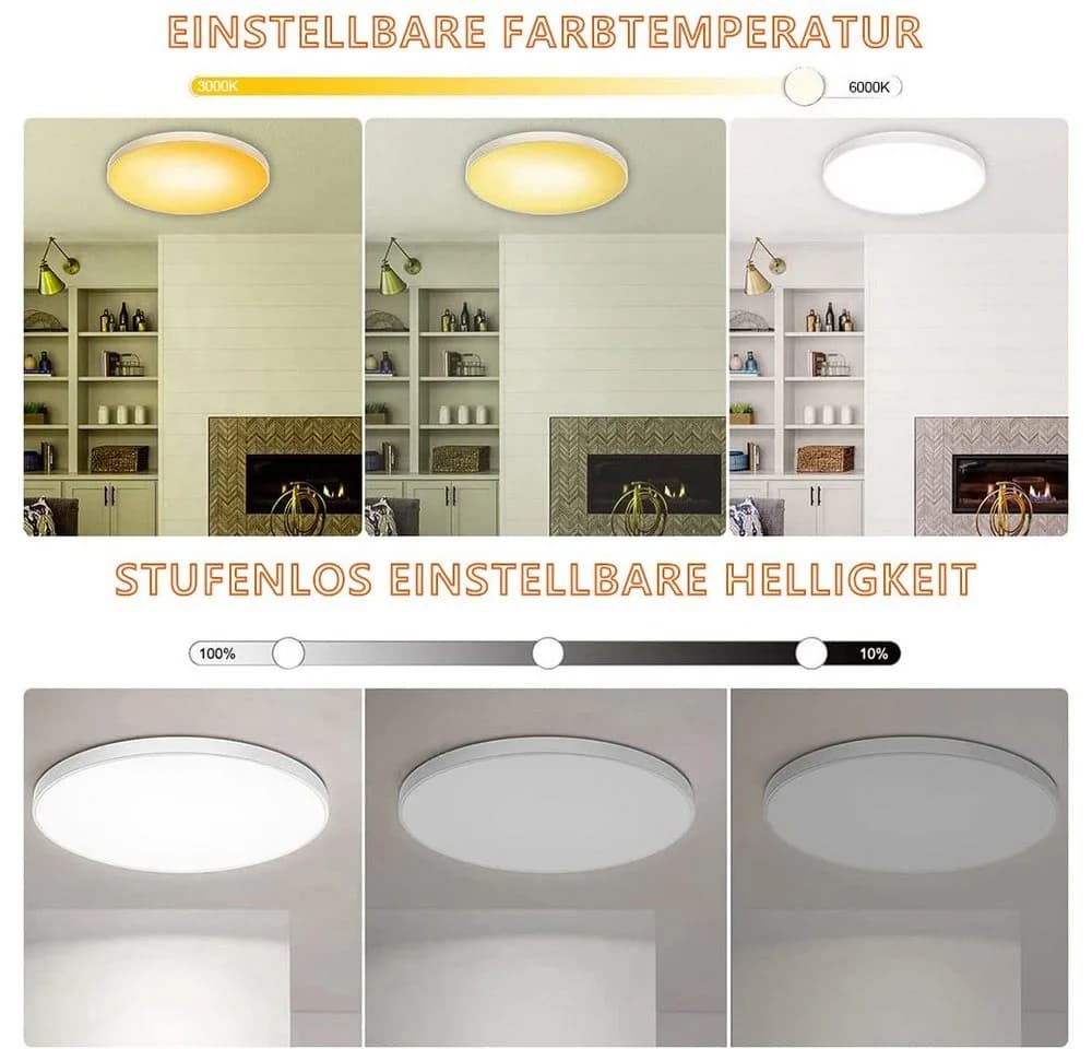 Qualra Deckenleuchte 3000-6000K RGB LED Deckenleuchte mit Fernbedienung 24W - Bild 3