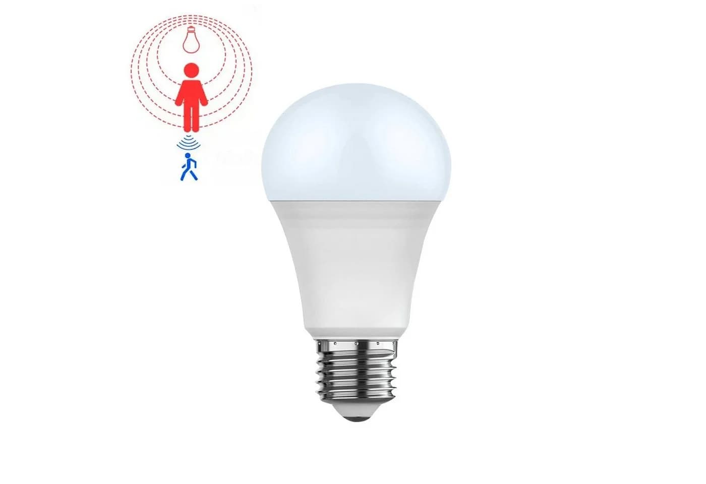 Jibenhome LED-Leuchtmittel E27 Glühbirne mit Bewegungsmelder Dämmerungssensor, 12W, Warmweiß/Weiß - Bild 2