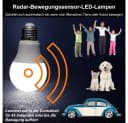 Jibenhome LED-Leuchtmittel E27 Glühbirne mit Bewegungsmelder Dämmerungssensor, 12W, Warmweiß/Weiß Bild 5